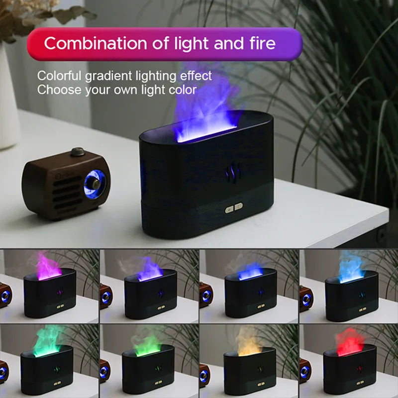 Aroma Diffuser Air Humidifier Ultrasonic Cool Mist Maker Fogger Led Essential Oil Flame Lamp Difusor